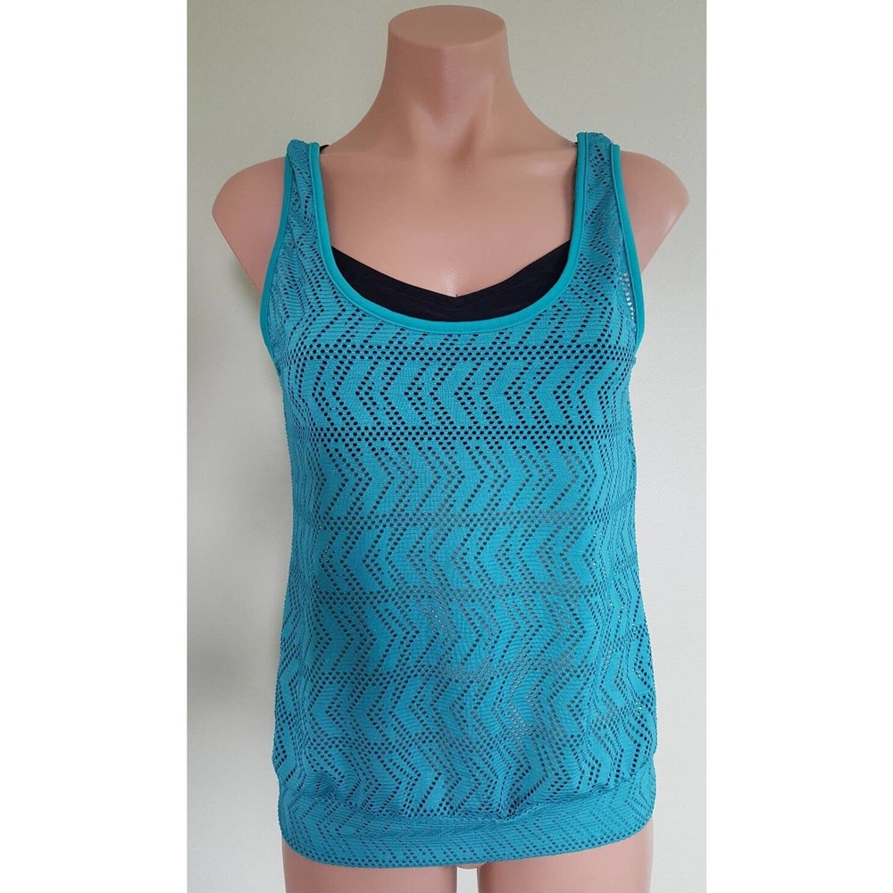 Go Gossip black teal 2 in 1 tankini top size S